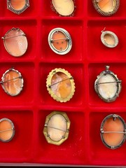 Antique Cameo Brooch Collection. 35 Total
