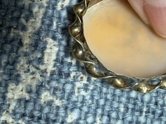 Antique Victorian Gold Filled Shell Cameo Rebecca At The Well Pendant 1870s
