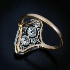 2.55Ct Art Deco Style Edwardian Lab Created Diamond Engagement 14K Gold FN Ring