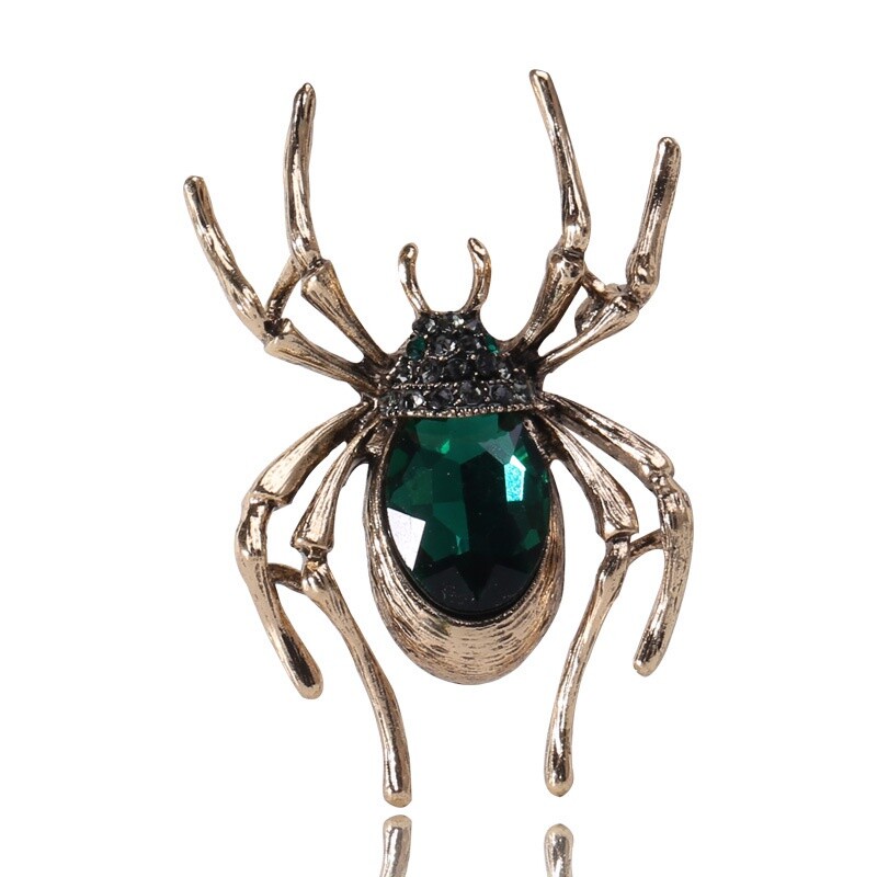 Spider Animal Suit Brooch Collar Pin Vintage Fashion Crystal Insect Brooches