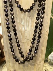 Lavender Colors Faux Hand knotted Pearl Stunning 68”