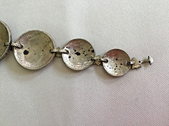 Vintage 1943-44 Australian Coin Trench Art Charm Bracelet Sterling Silver Unisex