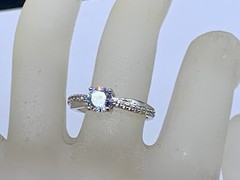 SILVER PLATED DIAMANTE SOLITAIRE ENGAGEMENT INFINITY RING SIZE 7.5