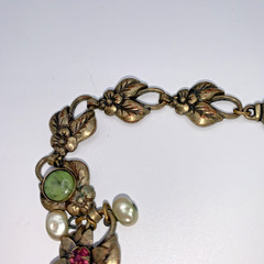 La Contessa Mary DeMarco Vintage Pewter Frog Whimsical Charm Statement Necklace