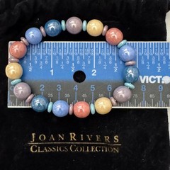 Joan Rivers Czech Republic Glass Bead Long Necklace & Bracelet Vintage