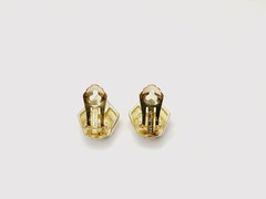 Dior Black Enamel And Crystal Clip-on Gold Tone Earrings