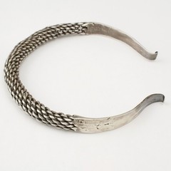 Antique Southeast Asian Silver Choker Necklace Hill Tribe Neck Ring
