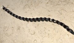❤️✨VINTAGE Sterling Silver EMERALD CUT GARNET & MARCASITE ESTATE Tennis Bracelet