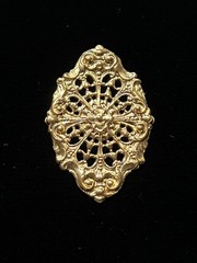 Large Vintage Gold Plated Brass Stamping for Jewelry Design NOS 22K Gold Plated