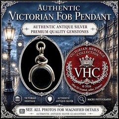 Antique 1881 Victorian Bloodstone + Carnelian Fob Pendant *Birmingham Silver*
