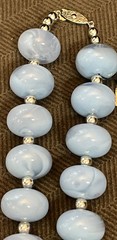 Geniune Lucite Necklace Chunky Collar Pale Blue Silver Tone Made In Hong Kong