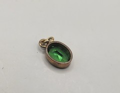 Vtg Estate Pendants: Smokey Quartz TESTED Gemstone W/Chain, Small Green Glass