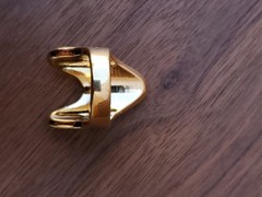 Vintage 18K Yellow Gold Plated Black Enamel And Rhinestones Ring Size 8