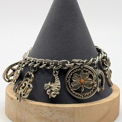 Vintage Charm Bracelet Lucky Charm Travel 7.25″