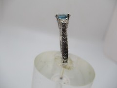 14Kt. White Gold Topaz and Diamond Ring