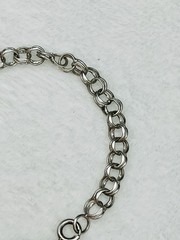 Vintage Sterling Silver Starter Charm Bracelet 6mm Double Link Chain 7.25”