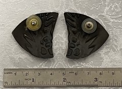 Vintage Large Abstract Asymmetrical Statement Pierced Earrings • Gray & Bronze