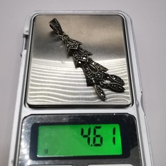 Vintage Elegant Pendant made of 925 Drop Silver,handmade Marcasite 4.61g