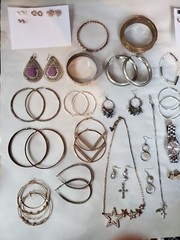 Huge Modern Costume Jewelry Lot 40+ Items Watch Necklace Earrings Trendy Bling