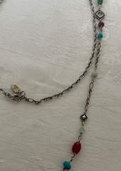 Rare & Retired JAMES AVERY 42″ Sterling Silver & Gemstones KALEIDOSCOPE Necklace