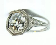 Art Deco Style 3.85Ct Lab Created Diamond 14K White Gold Finish Engagement Ring