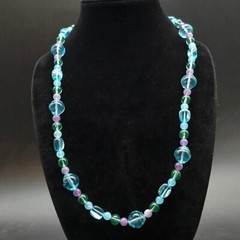 Avon 1989 Sea Swept Purple Blue Beaded Jewelry Set Vintage 1980s