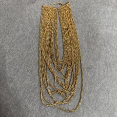 Vintage Gold Tone Multi Chain Cascading Statement Necklace