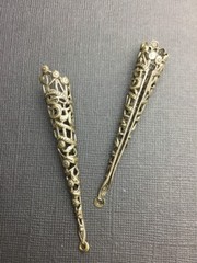 13153 Brass Oxidized Large Tussie Mussie Victorian Holder