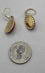 Upcycled Neiger Bros Red & Green Egyptian Pharaoh Face Czech Art Glass Earrings