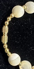 VTG Art Deco Opaline Opalite Opalescent Glass Bead Necklace 29” White