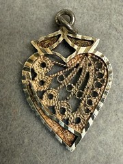 Vintage Beautiful Gold Tone Cutout Filigree Sunburst Charm Pendant Gift For Her