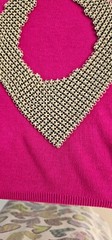 RARE Bib women necklace silver tone very light weight metal prongs 1.55n oz.