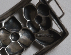 Vintage c. 1940’s Danecraft Felch & Co. Sterling Silver Floral Panel Bracelet