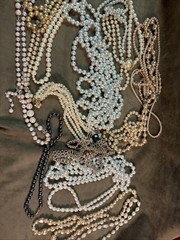 Approximately 3 Pounds Of Vintage Pearl Bead Necklaces Champagne And Various Col