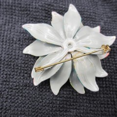 Vintage Enamel Flower Brooch Layered Multicolor SOME ENAMEL NICKS