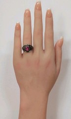 Vintage 1984 Jostens Braves Ladies Class Ring Pink Simulated Ruby White Metal 6