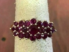 2.20Ct VVS1 Round Cut Lab-Created Red Ruby Anniversary Gift 14K Gold Finish Ring