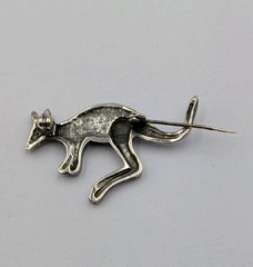 Vtg Sterling Silver Marcasite Large Kangaroo Animal Australia 925 Brooch – 12.3g