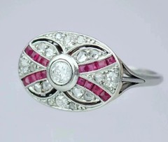 1.23Ct Art Deco Style Lab Created Diamond Wedding Anniversary 925 Silver Ring