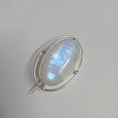Natural Moonstone 925 Sterling Silver Brooch, Scarf Pin , Brooches For Women