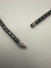 Vintage Hematite Necklace Stretch Bracelet Set Whimsigoth Barrel Clasp 17.5”