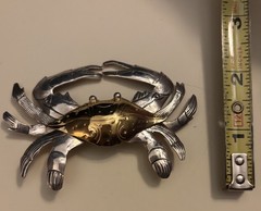 Courtney Peterson Vintage Large Cancer Crab Gold Vermeil 925 Pin/Brooch