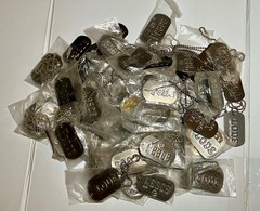 LOT 40+ VINTAGE 1960s Hippie Peace Love Dog Tag Necklace NOS Under $5 Each Bulk