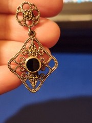 Sterling Silver Onyx Dangle Earrings