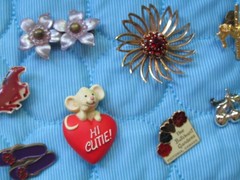 Lot of 35 Mixed Lot Brooches/Pins – some Scratched/Damaged/missing Stones As Is