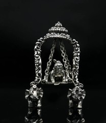 925 sterling silver Lord Krishna with swing statue figurine puja articleart39
