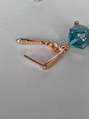 Vintage 1990-s 14 Ct Rolled Gold Aquamarine Zircons Earrings – Hallmarked 585 RG