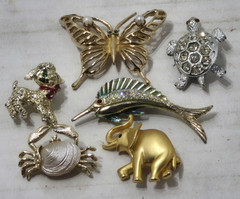 Lot of Various Vintage Animal Shaped Hat Pins & Brooch Brooches Jewelry Turtle+