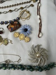 Vintage Jewelry Lot with Various Styles Necklaces/ Earrings/bracelets/ Others
