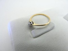 18K Gold Antique Rose Cut 0.10 CT Diamond Engagement Ring Vintage Size 5.5